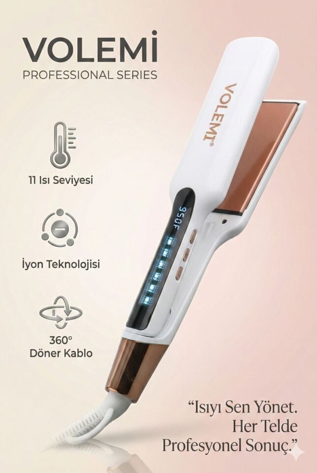 V-0099 GENİŞ Plakalı Saç Düzleştirici | Hızlı Isınma, Dijital LED Ekran, Parlak ve Pürüzsüz Saçlar