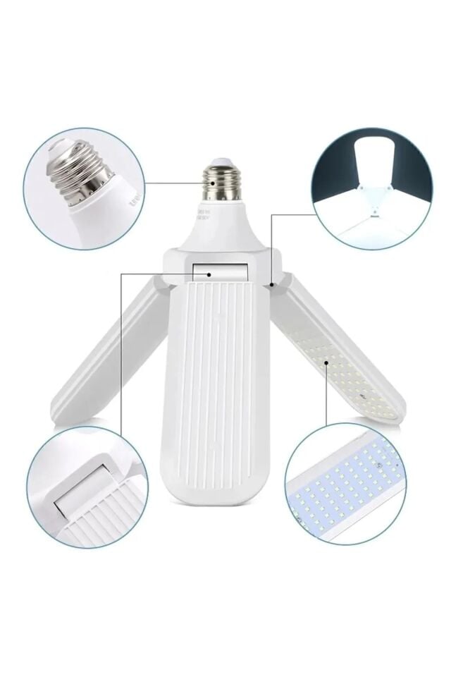 3 Kanatlı %90 tasarruflu 45w Ampul 5.000 Lümen Led Aydınlatma Beyaz Işık Led Ampul