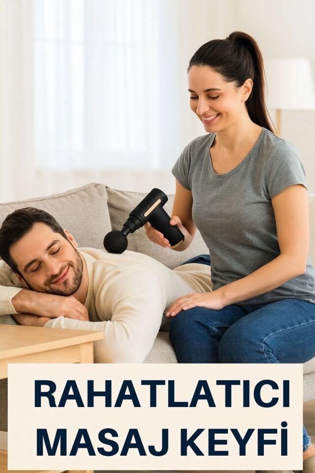 6 hız kademeli 4 Başlıklı Masaj Tabancası Masaj Aleti Şarjlı Titreşimli Sporcu Masaj Tabancası