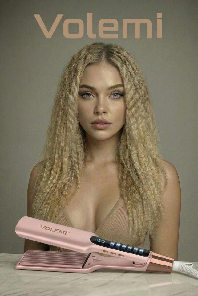 V-0104 Profesyonel Saç Tost Makinesi-Dijital Göstergeli Seramik ve Hacim Verici Şekillendirici