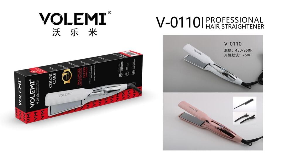 VOLEMİ V-0110 Profesyonel Geniş Seramik Plakalı Saç Düzleştirici