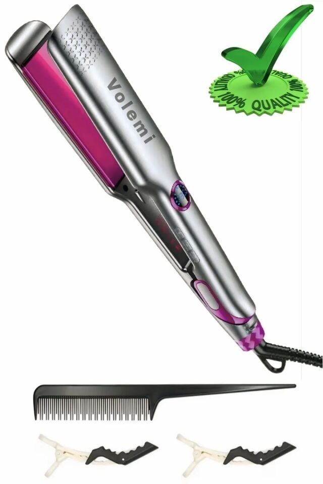 V-003 Geniş Seramik Plakalı Saç Düzleştirici Hızlı Isınma Dijital LED Ekran Parlak ve Pürüzsüz Saçlar