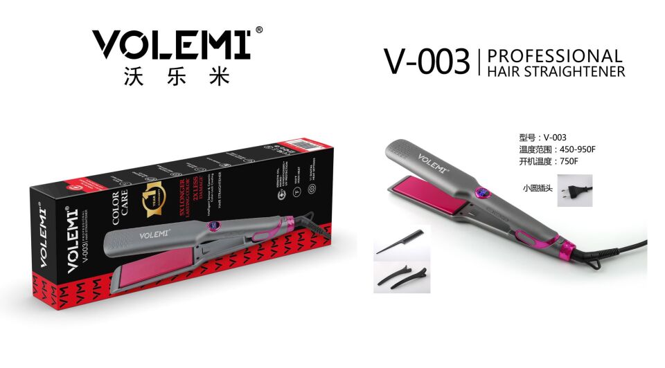 V-003 Geniş Seramik Plakalı Saç Düzleştirici Hızlı Isınma Dijital LED Ekran Parlak ve Pürüzsüz Saçlar
