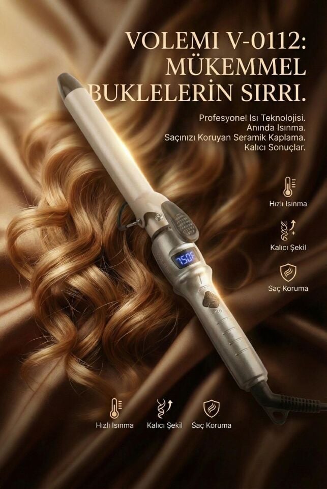 V-0112 Dijital Sensörlü Saç Maşası 450-950°F 11 Kademeli Profesyonel Bukle Şekillendirici