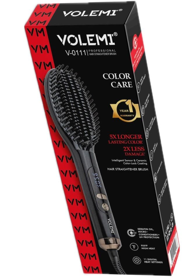 V-0111 Dijital Ekranlı Saç Düzleştirici Fırça 450-950°F 11 Kademe İyon Teknolojisi Hızlı Isınma