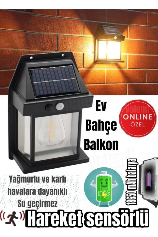 Güneş Enerjili Hareket Sensörlü Suya Dayanıklı Ev Bahçe Balkon Led lamba Solar Solar Duvar Lambası