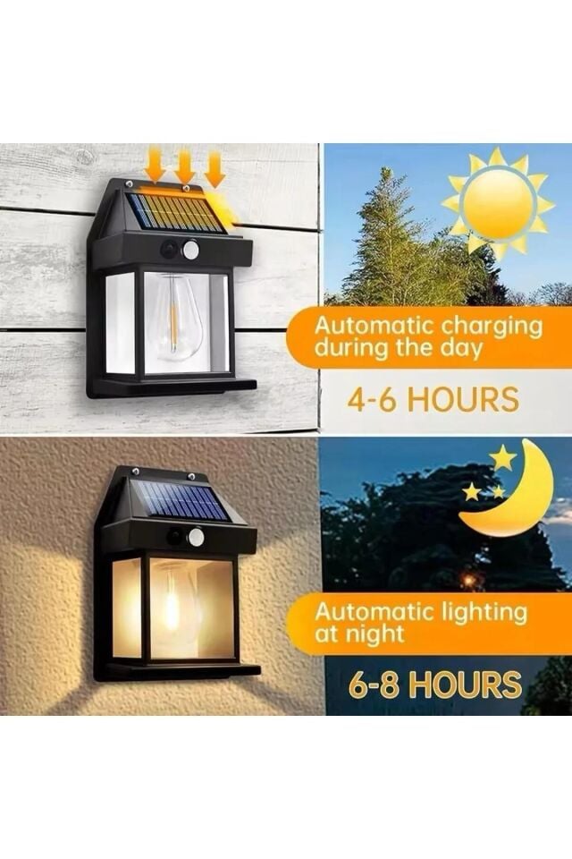 Güneş Enerjili Hareket Sensörlü Suya Dayanıklı Ev Bahçe Balkon Led lamba Solar Solar Duvar Lambası