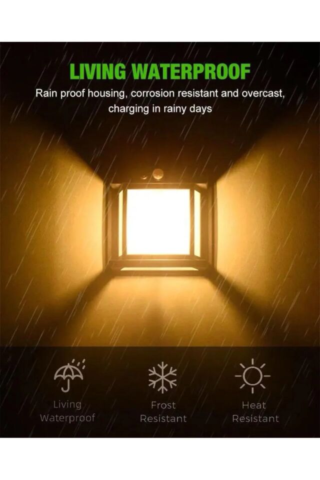Güneş Enerjili Hareket Sensörlü Suya Dayanıklı Ev Bahçe Balkon Led lamba Solar Solar Duvar Lambası