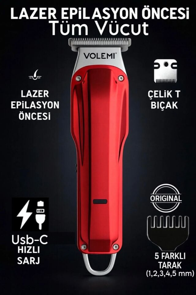 V-0085b Lazer-Epilasyon Öncesi Tüm Vücut Tıraş Makinesi Sakal-Ense-Vücut