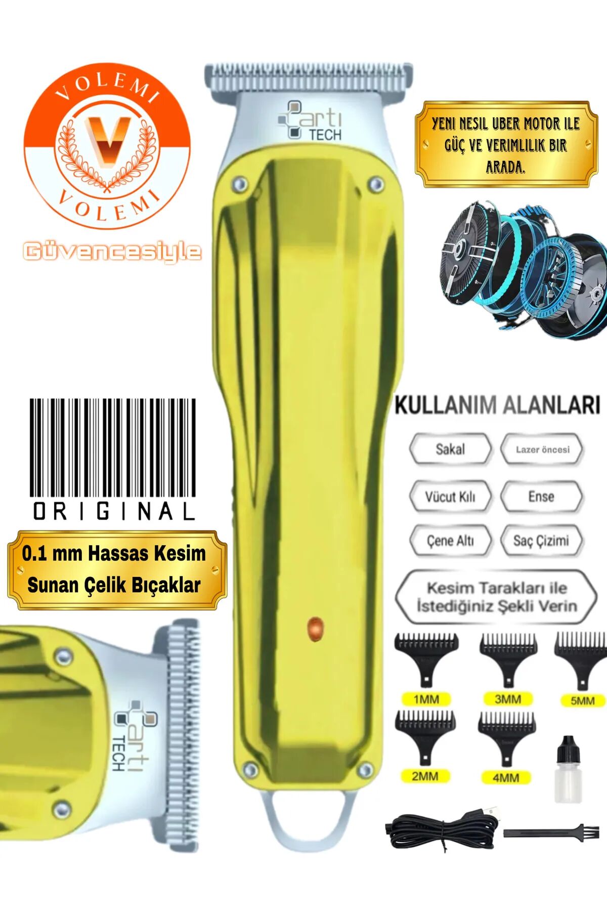 0086B Şarjlı Sakal Tıraş Makinesi – Ense Çizim, Lazer Öncesi Vücut Tüy Kesme Cihazı, Kişisel Bakım Aleti