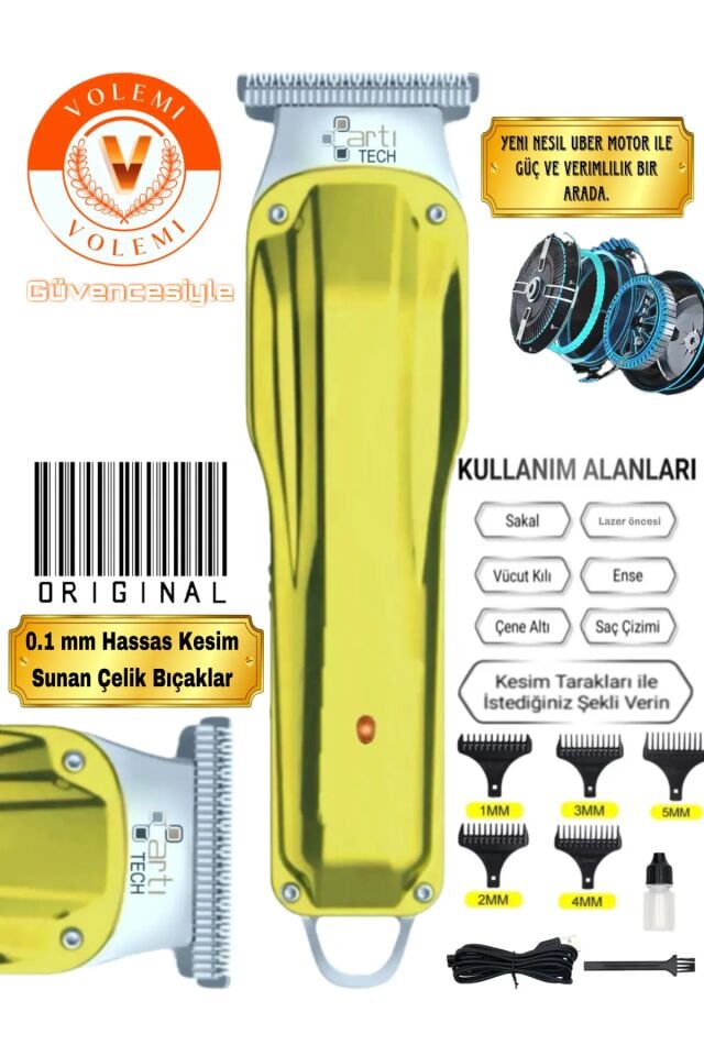 0086B Şarjlı Sakal Tıraş Makinesi – Ense Çizim, Lazer Öncesi Vücut Tüy Kesme Cihazı, Kişisel Bakım Aleti