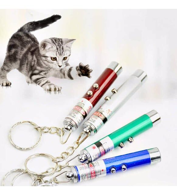 Kedi Lazeri Kırmızı Lazer Anahtarlık Kedi Oyun Lazeri Pil Dahil Kedi Oyuncağı