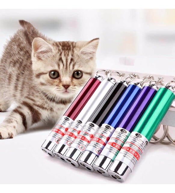 Kedi Lazeri Kırmızı Lazer Anahtarlık Kedi Oyun Lazeri Pil Dahil Kedi Oyuncağı