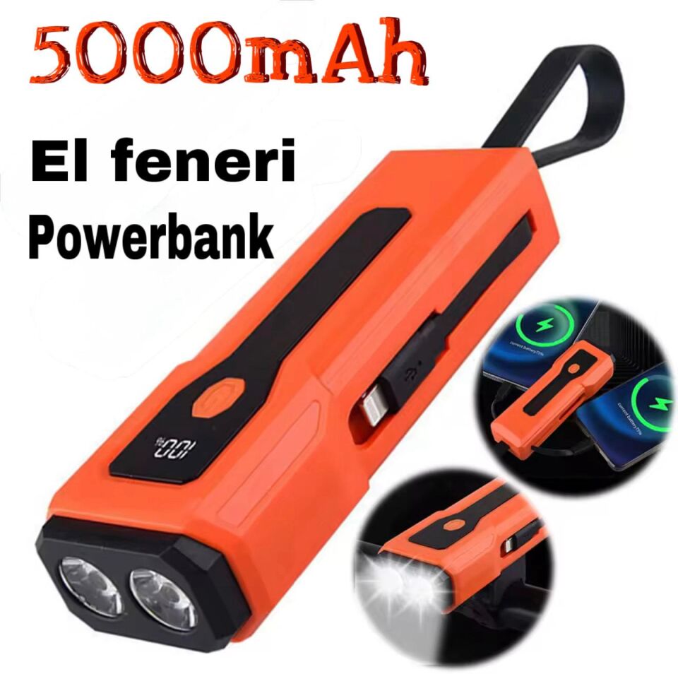 Deprem Çantası Için El Feneri-bisiklet Farı-dijital Ekran Powerbank-uzun Ömürlü Pil- Kamp Lambası