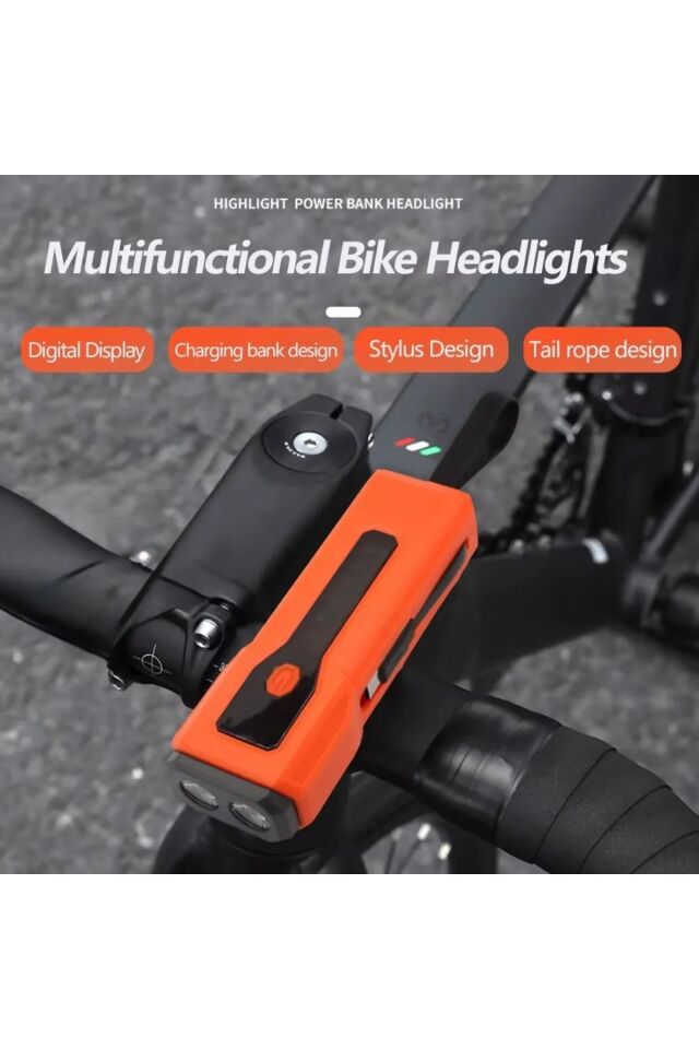 Deprem Çantası Için El Feneri-bisiklet Farı-dijital Ekran Powerbank-uzun Ömürlü Pil- Kamp Lambası