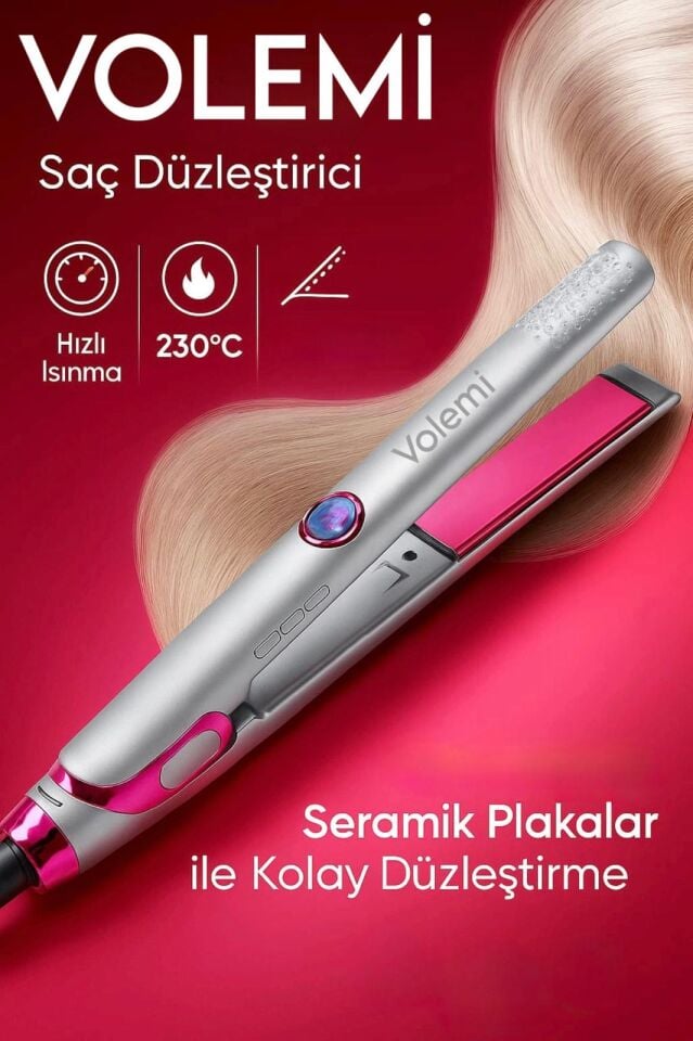 V-004 Dar Plakalı Saç Düzleştirici | Hızlı Isınma, Dijital LED Ekran, Parlak ve Pürüzsüz Saçlar