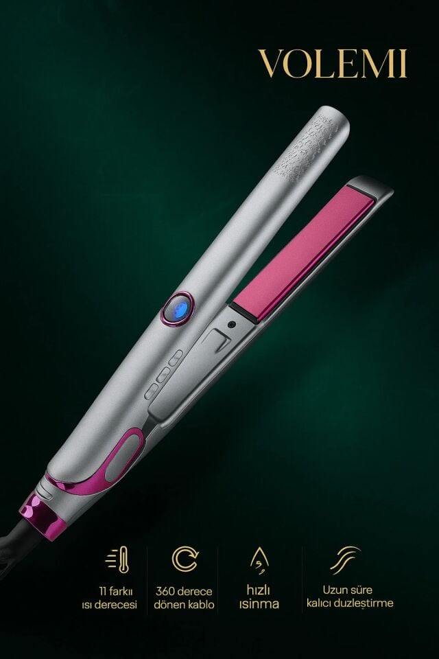 V-004 Dar Plakalı Saç Düzleştirici | Hızlı Isınma, Dijital LED Ekran, Parlak ve Pürüzsüz Saçlar