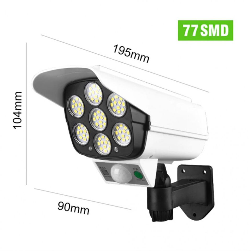 Kamera Görünümlü Hareket Sensörlü Uzaktan Kumandalı Solar Bahçe Lambası