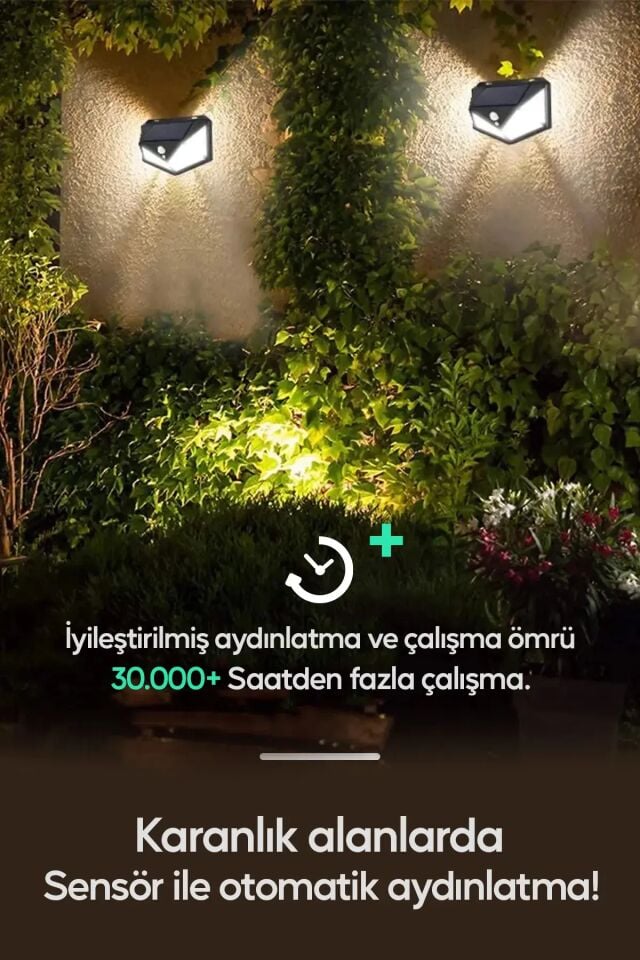 067 Güneş Enerjili Solar Lamba Aydınlatma Harekete Duyarlı Sensörlü Apartman İş Yeri Havuz Otopark Lamba
