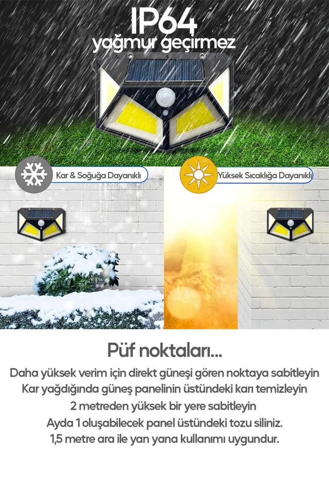 067 Güneş Enerjili Solar Lamba Aydınlatma Harekete Duyarlı Sensörlü Apartman İş Yeri Havuz Otopark Lamba