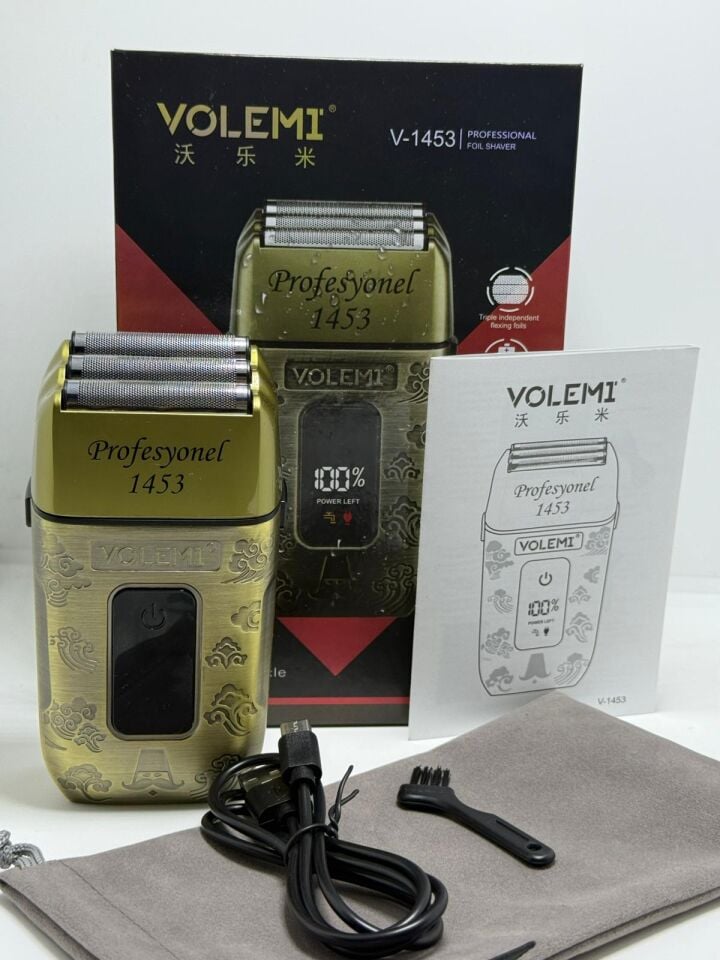 V-1453 Islak kuru Sıfır Sakal Performanslı Profesyonel Folyo Tıraş Makinesi IPX6 LCD Şarjlı
