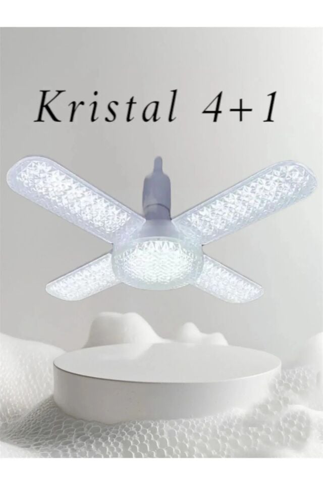 65W E27 KRİSTAL KATLANABİLİR PERVANE MODEL LED AMPUL 4+1  KANATLI LED AMPUL 6000 LÜMEN