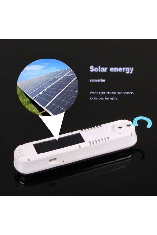 V-005 Güneş Enerjili Ve Şarjlı 42 Ledli Acil Durum Solar Aydınlatma Kamp Lambası Işıldak