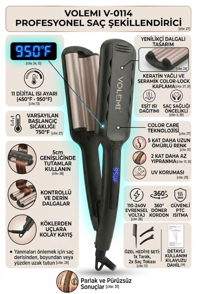 V-0114 Profesyonel 32mm Saç Tost Makinesi (Wag Maşası)