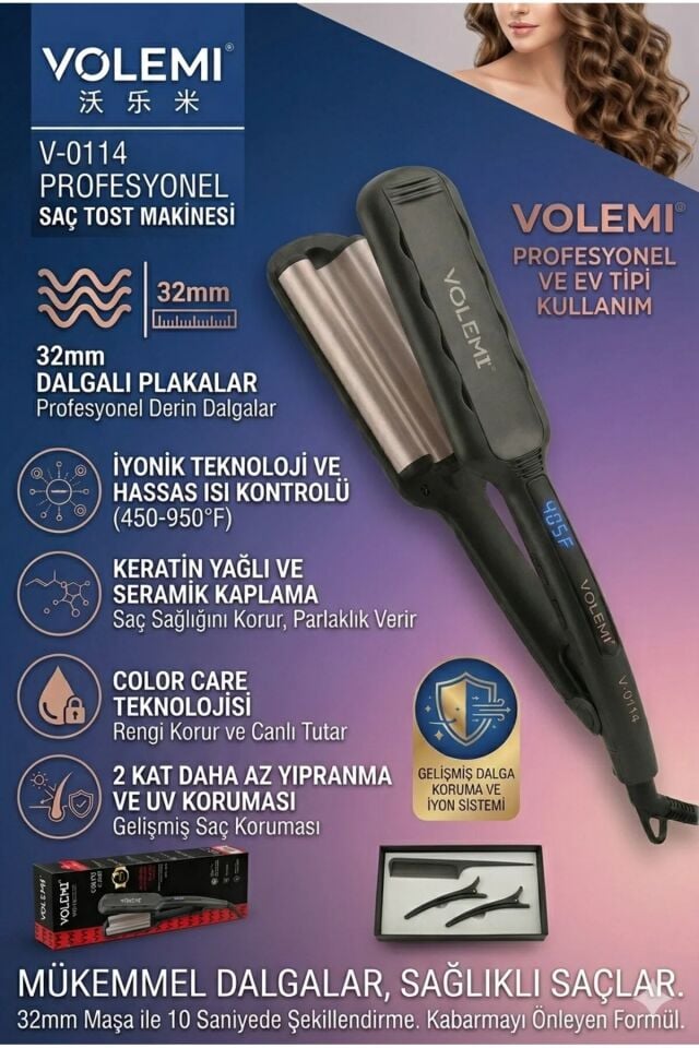 V-0114 Profesyonel 32mm Saç Tost Makinesi (Wag Maşası)
