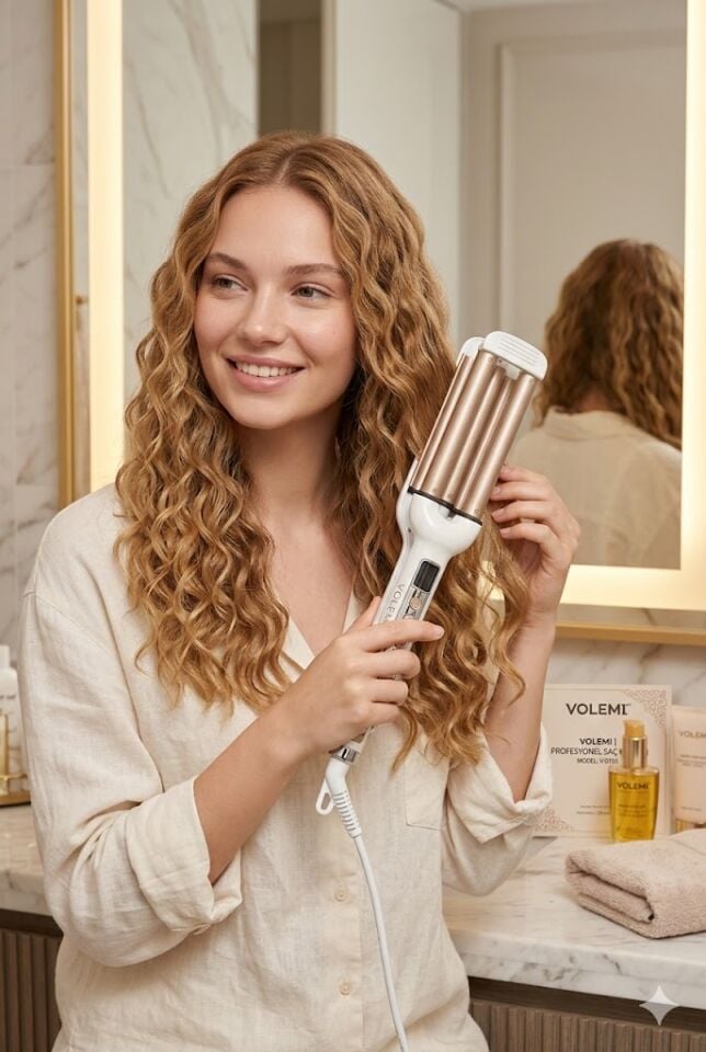 V-0105 Profesyonel Su Dalgası Saç Maşası Argan Yağlı Dijital Ekranlı