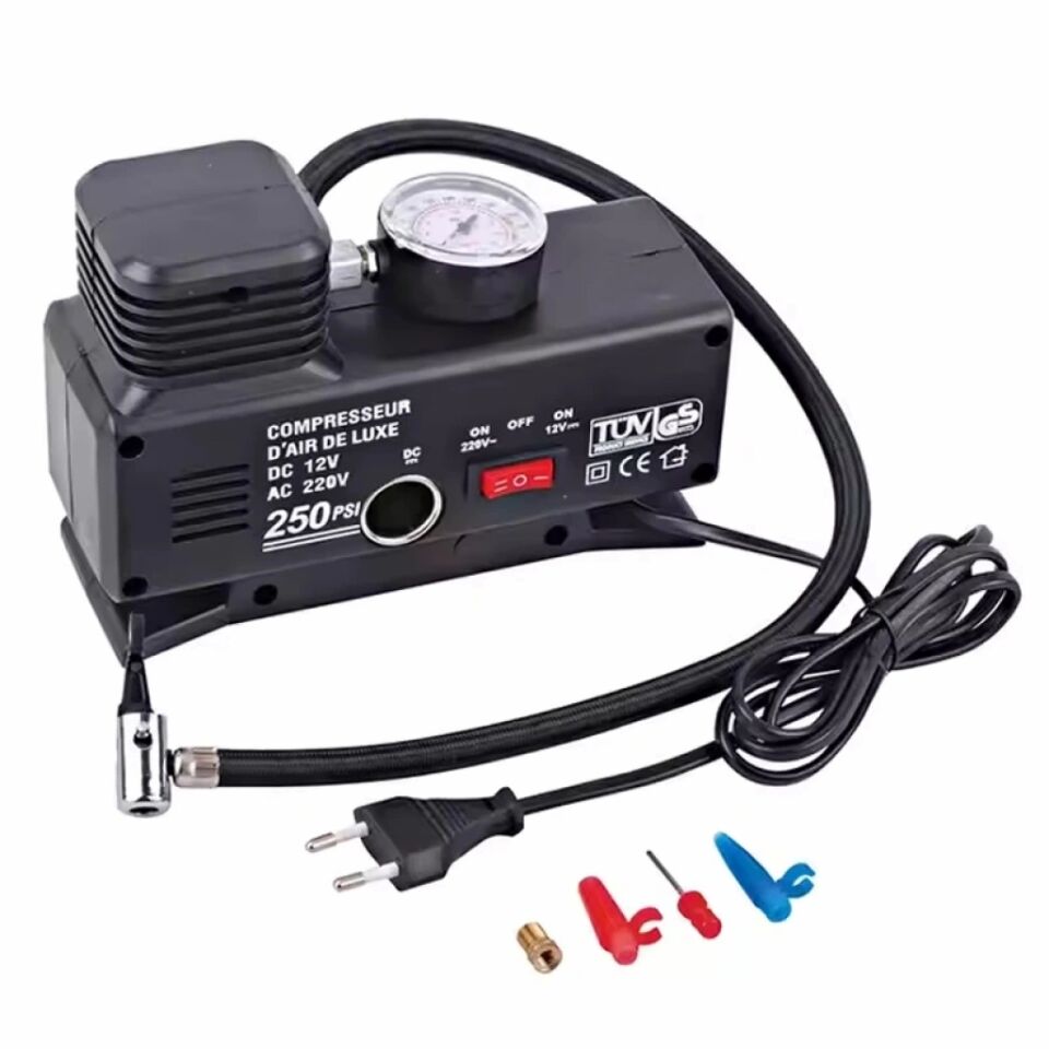 VOLEMİ VM-725 Çift Girişli 12V/220V 250 PSI Çok Amaçlı Hava Kompresörü Lastik Şişirme Pompası