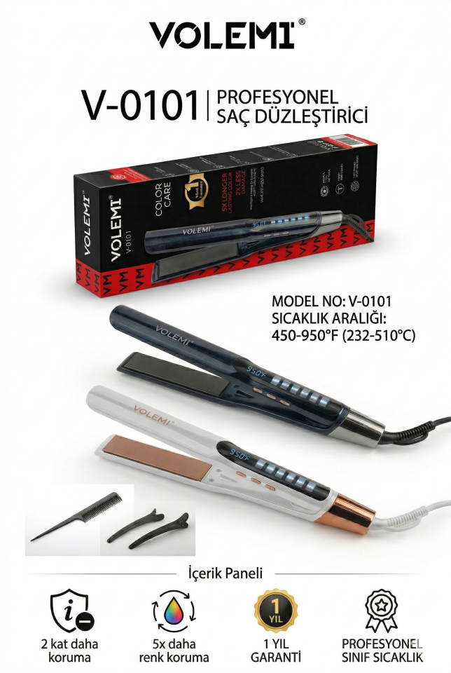 VOLEMİ V-0101 Profesyonel Saç Düzleştirici