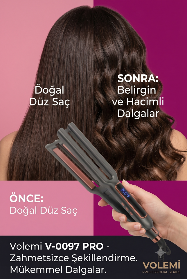 Volemi V-0097 Pro Çift Plaka Saç Düzleştirici