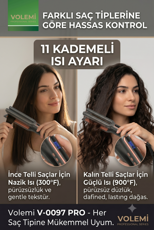 Volemi V-0097 Pro Çift Plaka Saç Düzleştirici